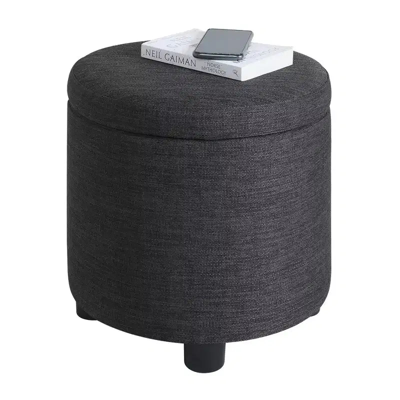 Pouf de rangement rond avec plateau réversible