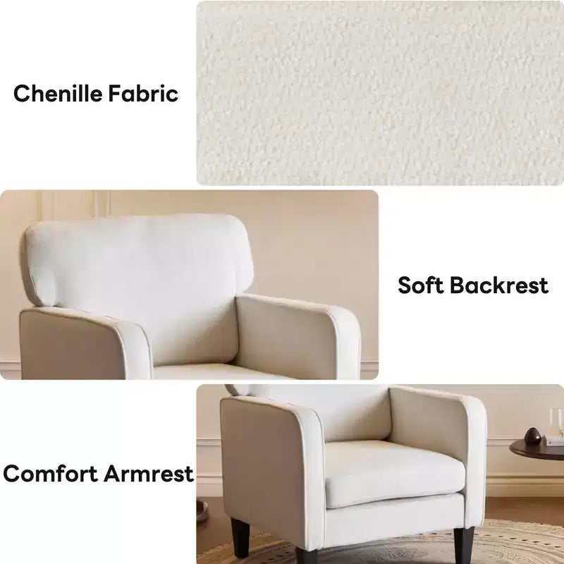 Chaise de lecture avec accoudoirs et dossier Fauteuil confortable pour chambre à coucher, salle d'attente, salle de réception