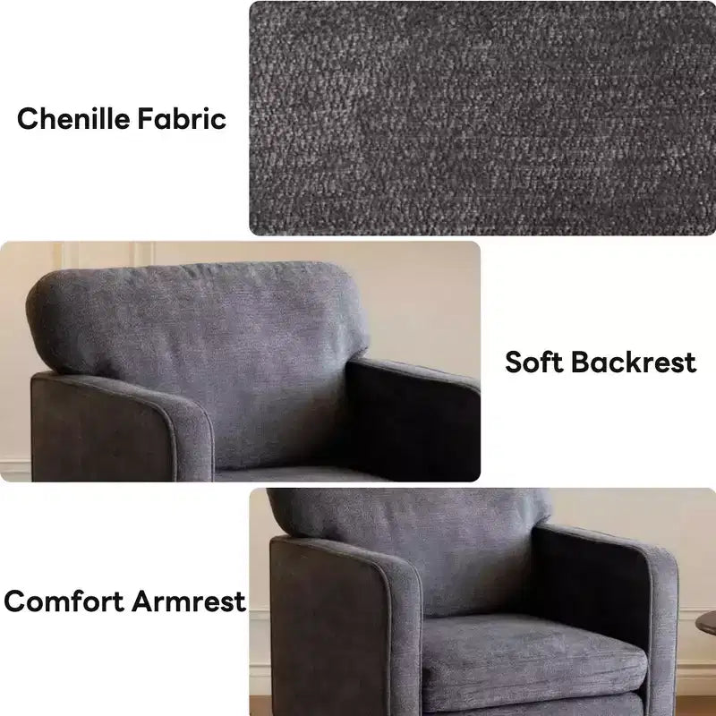 Chaise de lecture avec accoudoirs et dossier Fauteuil confortable pour chambre à coucher, salle d'attente, salle de réception