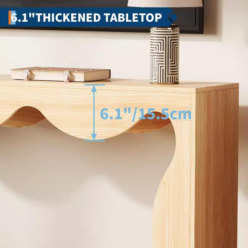 Table console de ferme de 63 pouces avec rangement, Table de canapé en bois