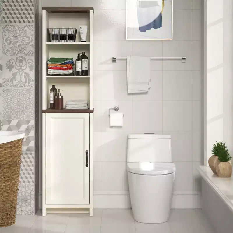 Meuble haut de salle de bain avec étagères ouvertes