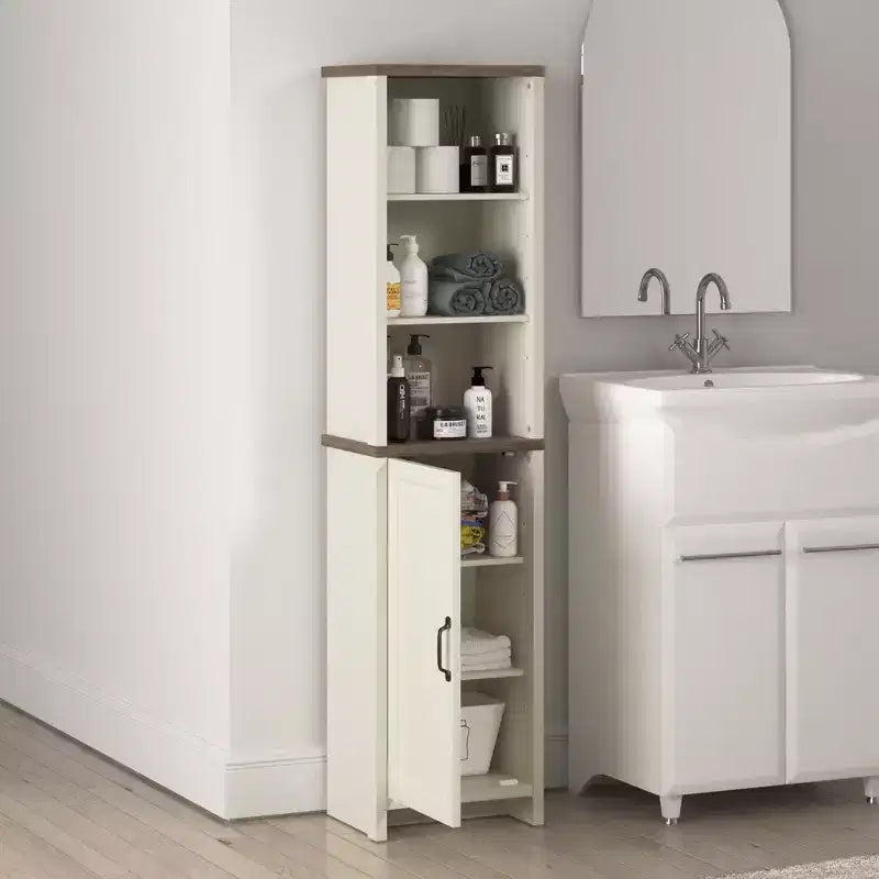 Meuble haut de salle de bain avec étagères ouvertes