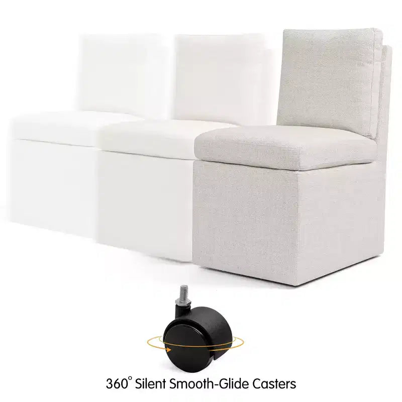 Chaises de salle à manger capitonnées avec roulettes, fauteuil moderne simple