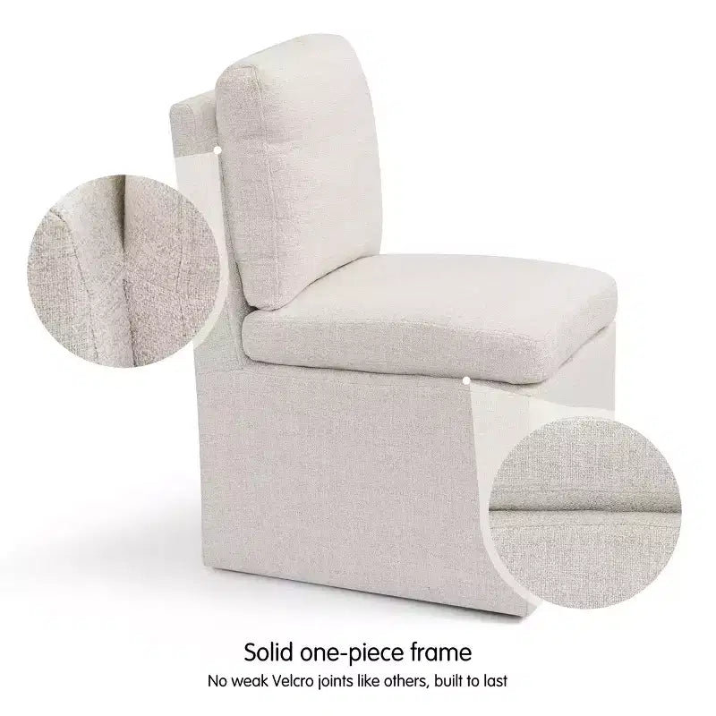 Chaises de salle à manger capitonnées avec roulettes, fauteuil moderne simple