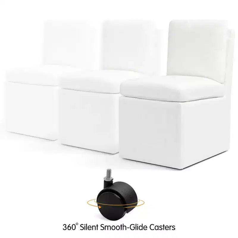 Chaises de salle à manger capitonnées avec roulettes, fauteuil moderne simple