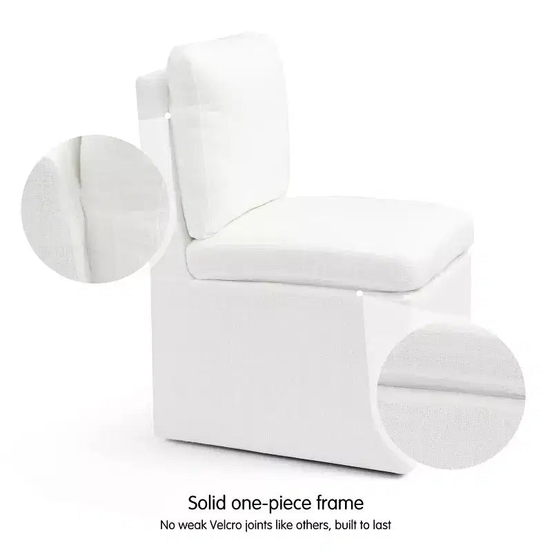 Chaises de salle à manger capitonnées avec roulettes, fauteuil moderne simple