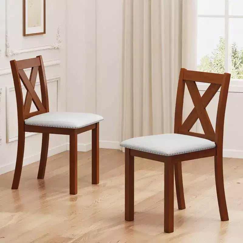 Lot de 2 chaises de salle à manger en bois avec pieds en bois d'acacia