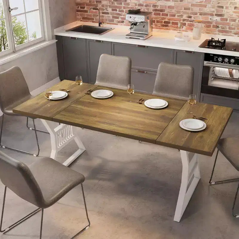 Table de salle à manger de ferme de 70,8 pouces pour 4 à 6 personnes - Table de cuisine