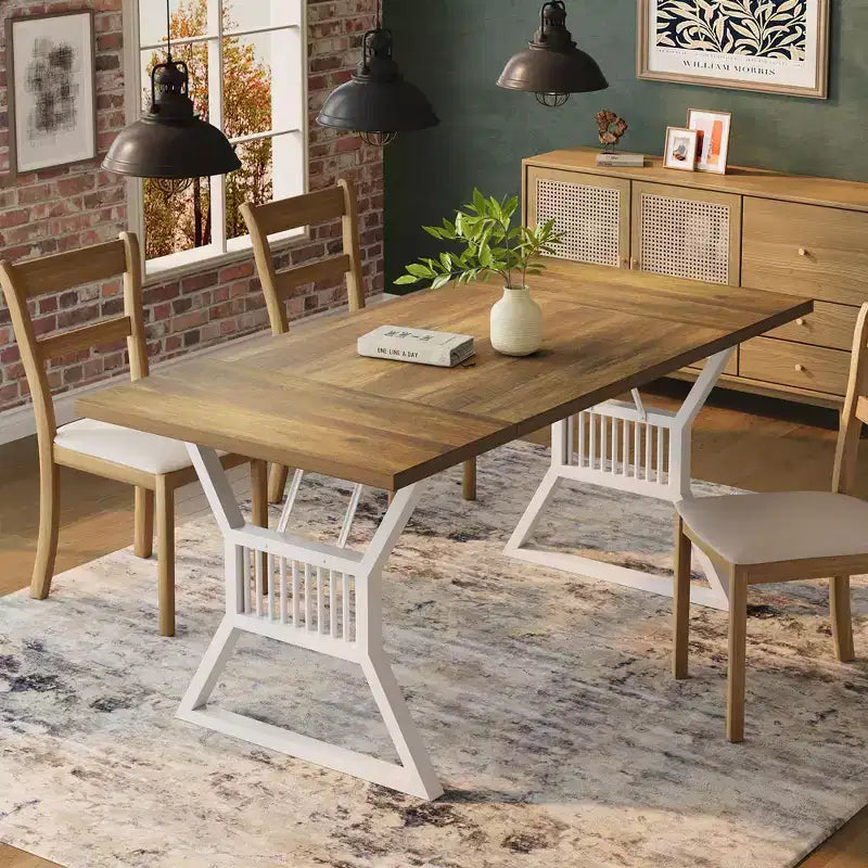 Table de salle à manger de ferme de 70,8 pouces pour 4 à 6 personnes - Table de cuisine