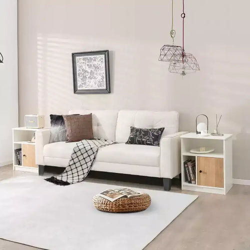 2 tables de chevet avec étagère de rangement