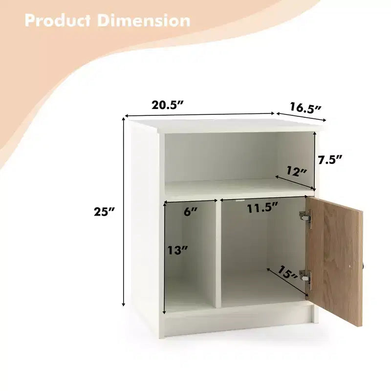 2 tables de chevet avec étagère de rangement