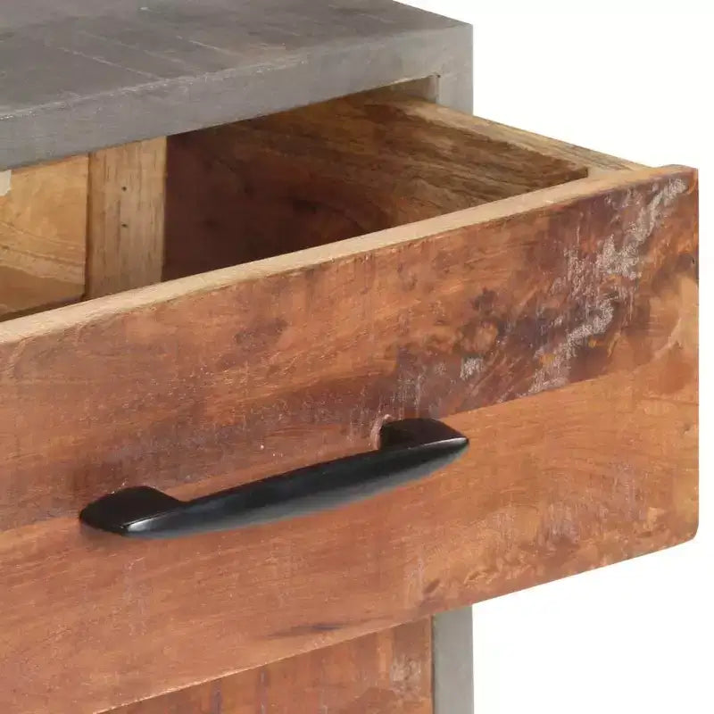 Table de chevet gris 15,7x11,8x19,7 Bois de manguier massif brut