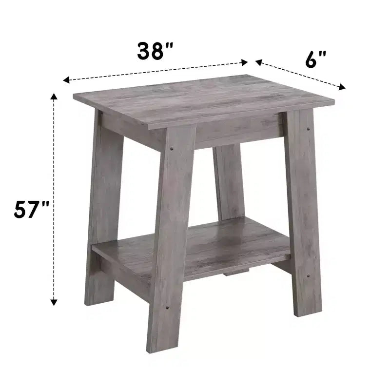 Table d'appoint, table de chevet étroite avec étagère de rangement à 2 niveaux