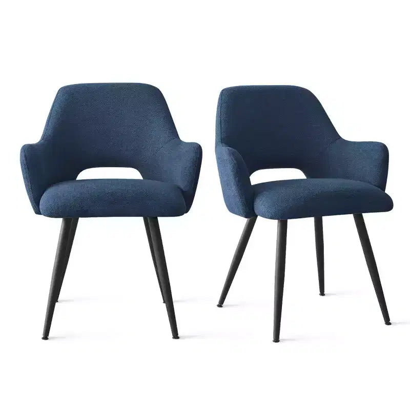 Lot de 2 chaises de salle à manger rembourrées avec accoudoirs, chaises d'appoint modernes avec pieds en métal