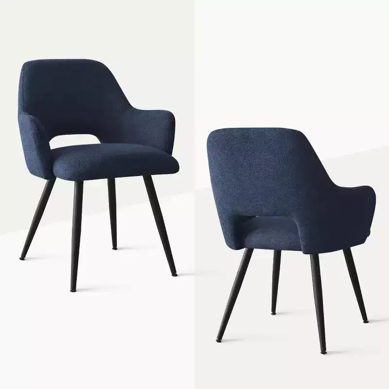 Lot de 2 chaises de salle à manger rembourrées avec accoudoirs, chaises d'appoint modernes avec pieds en métal