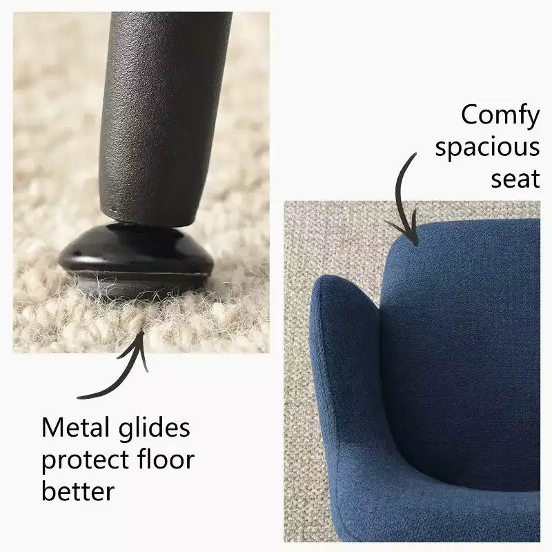 Lot de 2 chaises de salle à manger rembourrées avec accoudoirs, chaises d'appoint modernes avec pieds en métal
