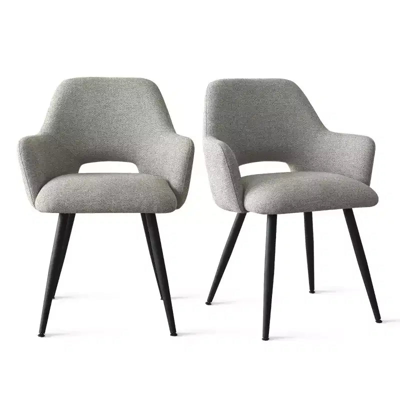 Lot de 2 chaises de salle à manger rembourrées avec accoudoirs, chaises d'appoint modernes avec pieds en métal