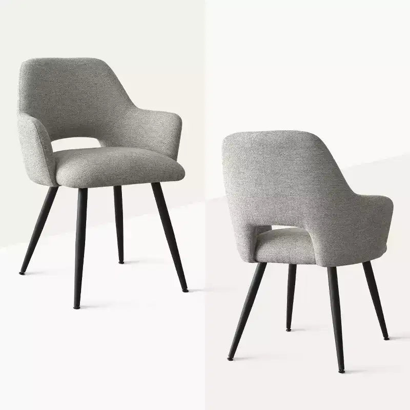 Lot de 2 chaises de salle à manger rembourrées avec accoudoirs, chaises d'appoint modernes avec pieds en métal
