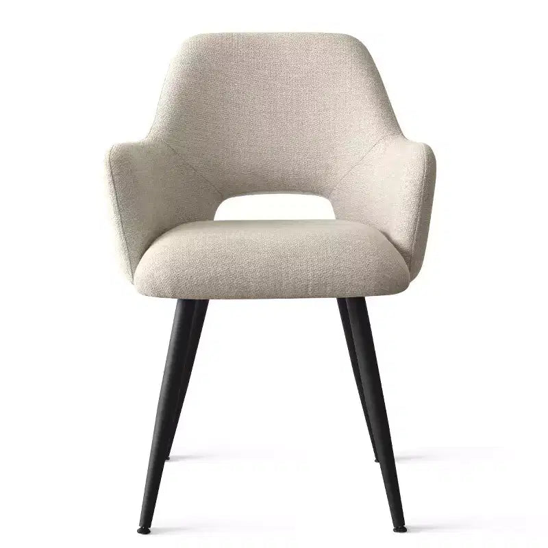 Lot de 2 chaises de salle à manger rembourrées avec accoudoirs, chaises d'appoint modernes avec pieds en métal