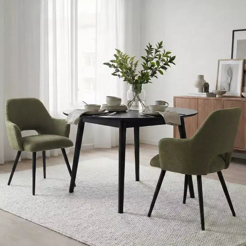 Lot de 2 chaises de salle à manger rembourrées avec accoudoirs, chaises d'appoint modernes avec pieds en métal