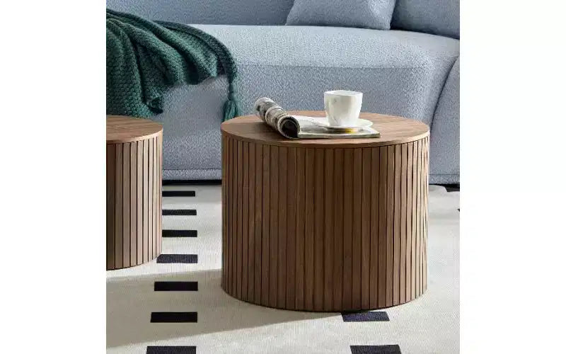 Ensemble de 2 tables basses gigognes modernes, rondes et étanches