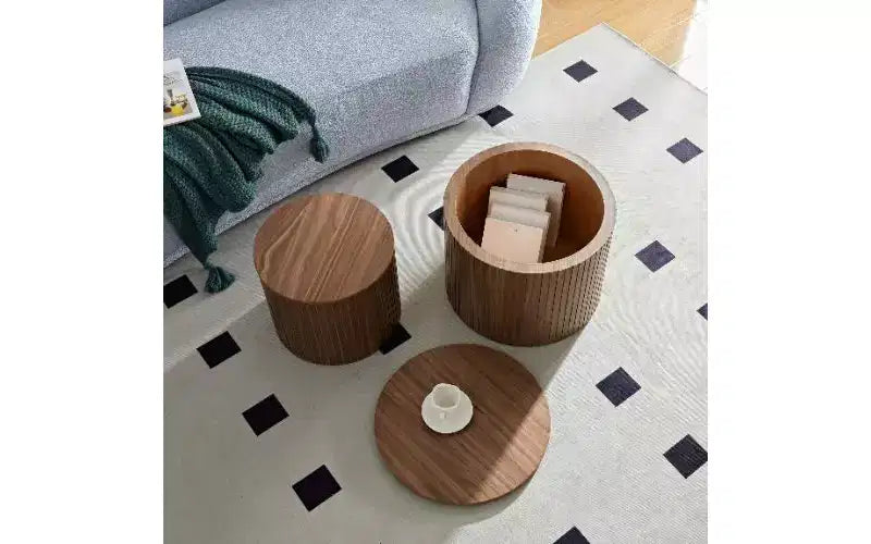 Ensemble de 2 tables basses gigognes modernes, rondes et étanches