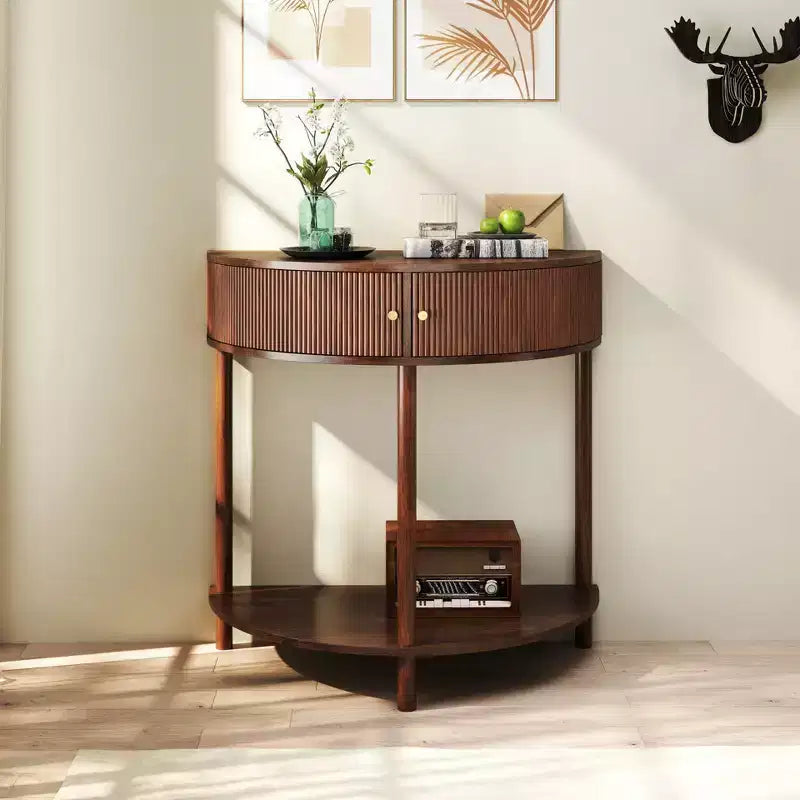 Console ondulée faite à la main de 80 cm avec tiroirs texturés en 3D