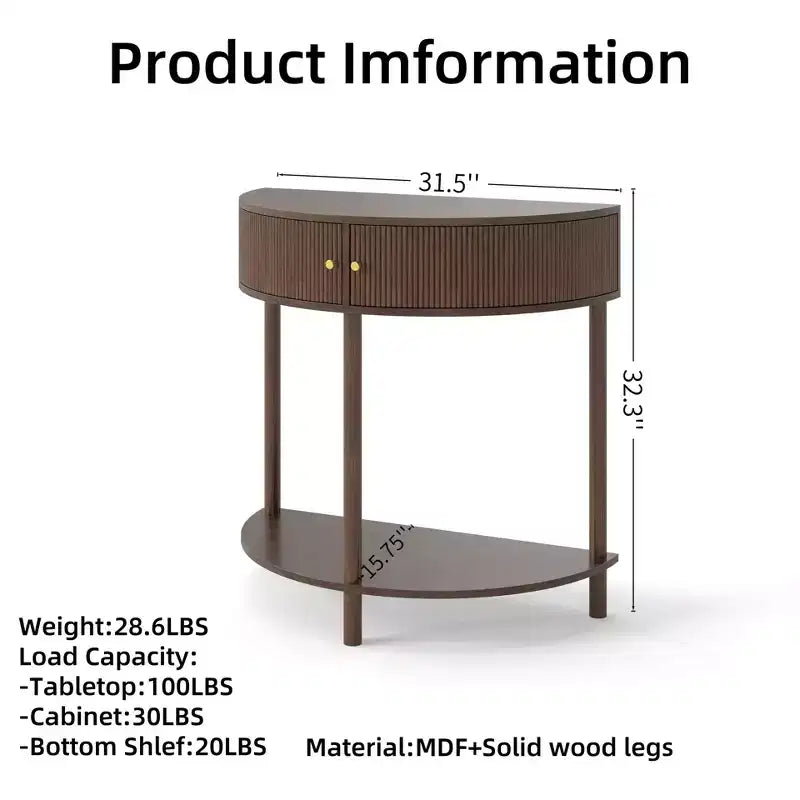 Console ondulée faite à la main de 80 cm avec tiroirs texturés en 3D