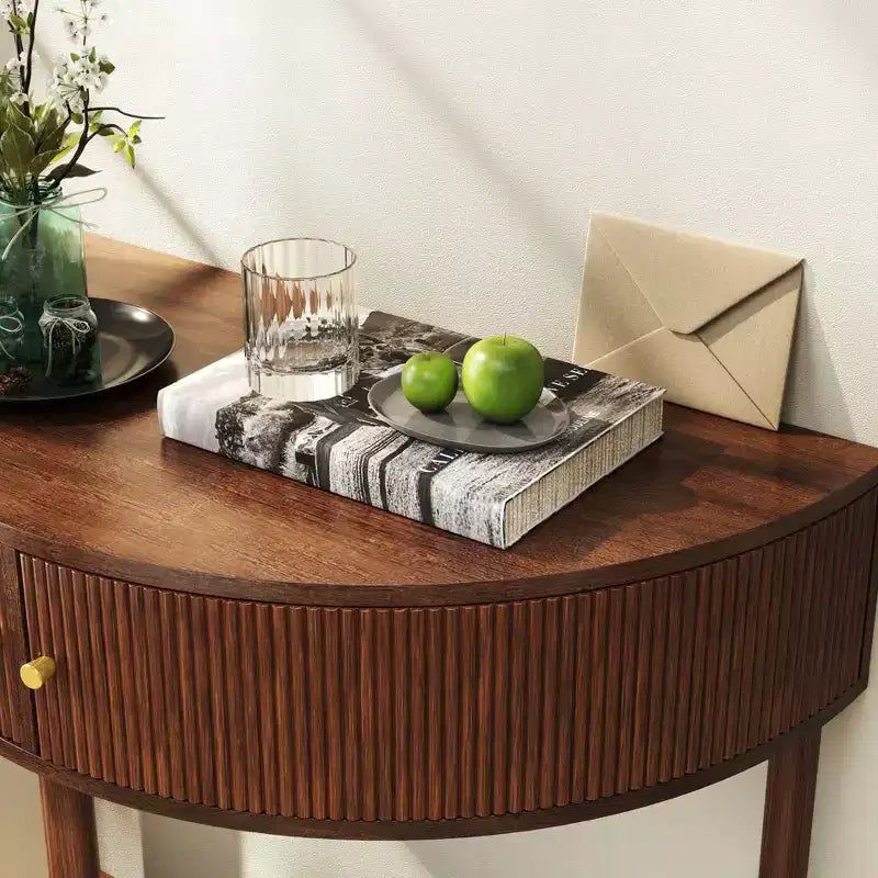 Console ondulée faite à la main de 80 cm avec tiroirs texturés en 3D