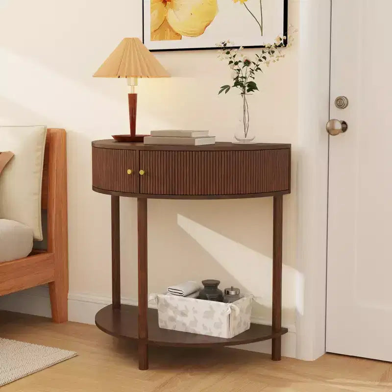 Console ondulée faite à la main de 80 cm avec tiroirs texturés en 3D